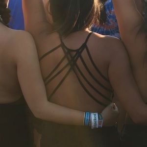 BLACK OPEN BACK (CRISS CROSS STRAPS) BODY SUIT